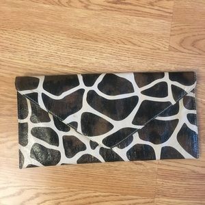 Sasha animal print large clutch